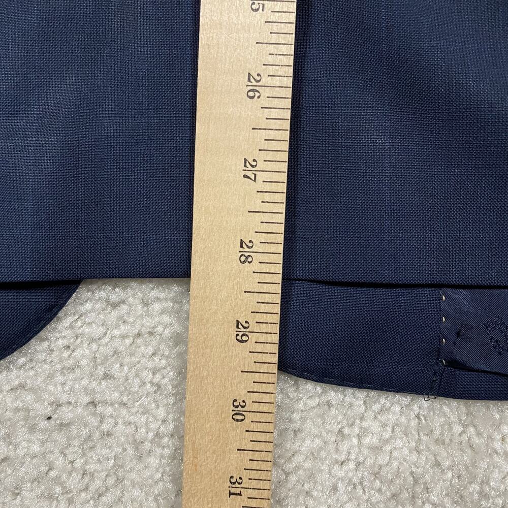 Jos A Bank Suit Jacket Mens 37 Navy Blue Wool Reserve Reda Slim Fit Academia - Picture 9 of 10